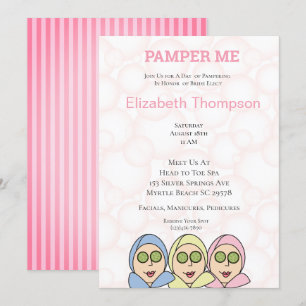 Pamper Me Spa Inbjudningskort för möhippan