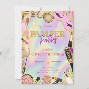 Pamper Party Birthday Inbjudningar