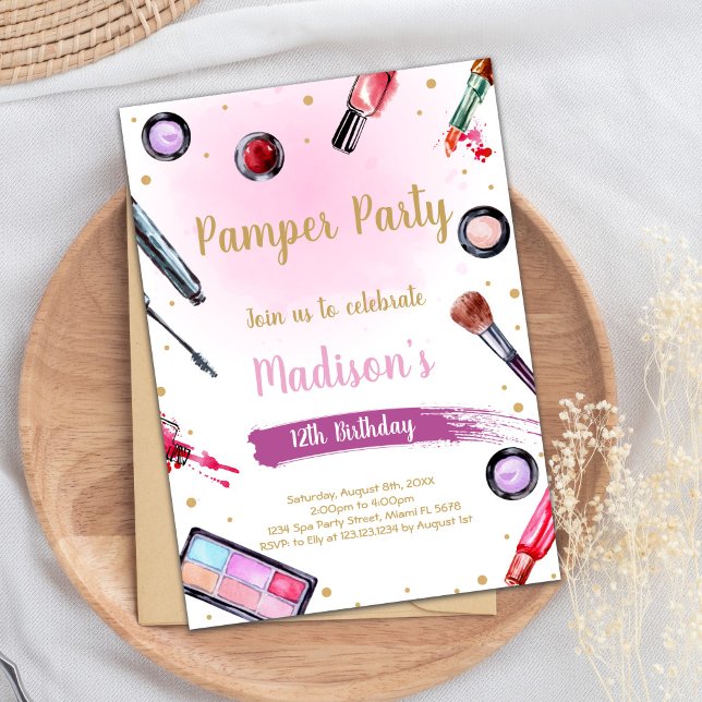 Pamper Party-födelsedagsinbjudningar Inbjudningar (Pamper Party Birthday Invitations)
