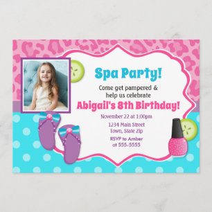 Pamper Party för inbjudan till födelsedagen i Part
