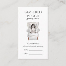 Pampered Pooch Hund Spa Grooming Tidsbeställning Kort