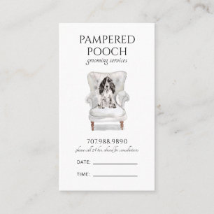 Pampered Pooch Hund Spa Grooming Tidsbeställning Kort
