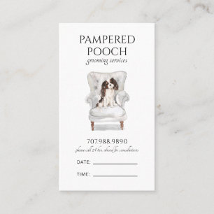 Pampered Pooch Hund Spa Grooming Tidsbeställning Kort