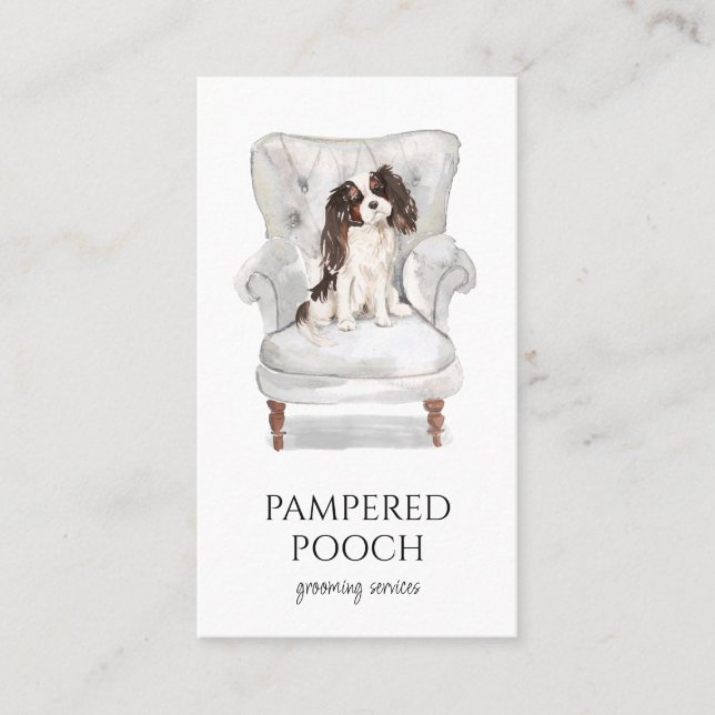 Pampered Pooch Hund Spa Grooming Visitkort (Framsida)