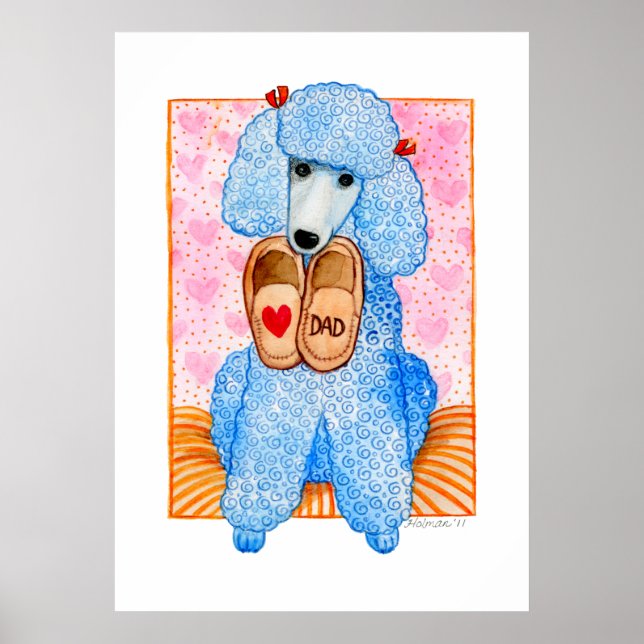 Pampering fars dag Kärlek Pappa Pudel Poster (Framsidan)