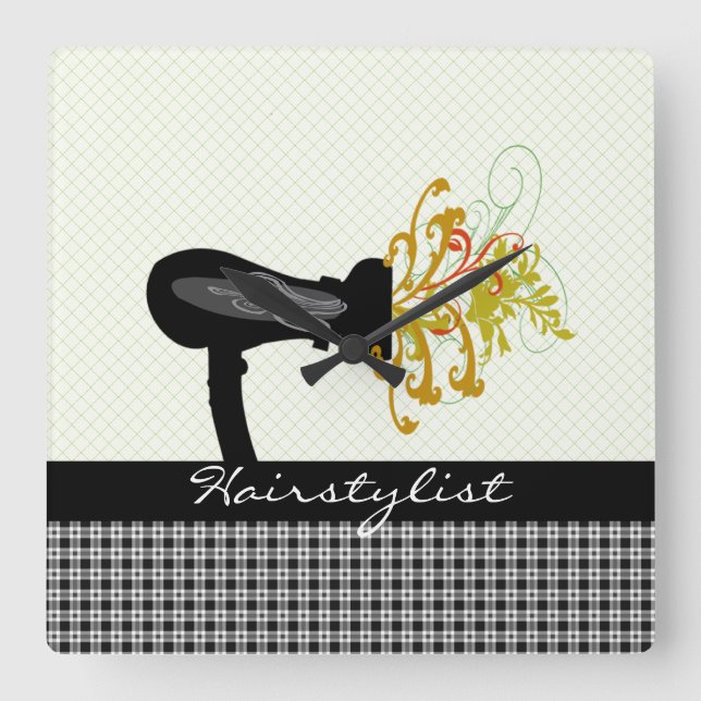 Pampering Salon Attractive Hairstylist Gifts Fyrkantig Klocka (Framsida)