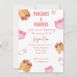 Pampers och Pancakes babydusch Inbjudningar