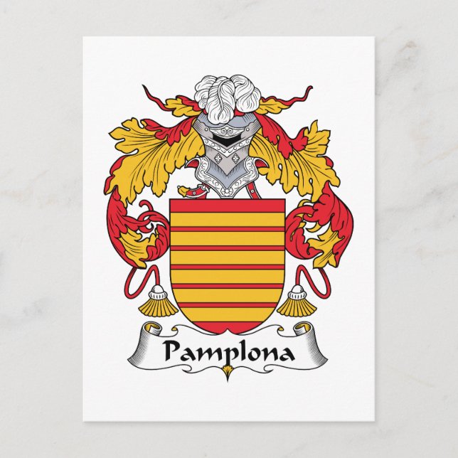 Pamplona Family Crest Vykort (Framsida)