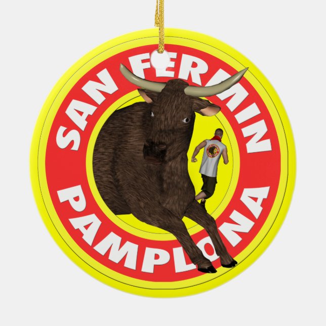 Pamplona - San Fermin Julgransprydnad Keramik (Baksidan)