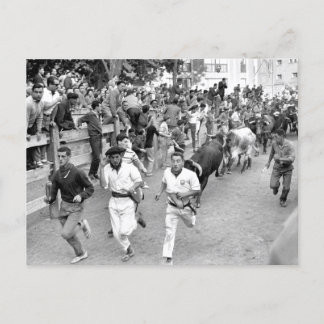 Pamplona Spain Running of the Bulls Vykort