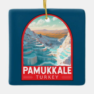 Pamukale Turkey Travel Art Vintage Julgransprydnad Keramik