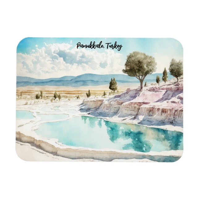 Pamukale Turkey Travel Landscape Magnet (Horisontell)