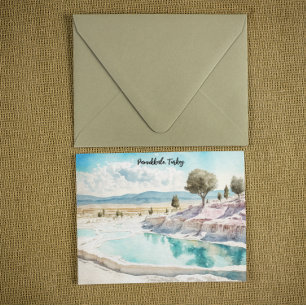 Pamukale Turkey Travel Landscape Postcard Vykort