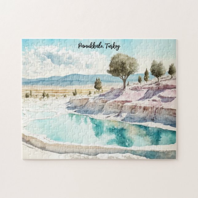 Pamukale Turkey Travel Landscape Pussel (Horisontell)