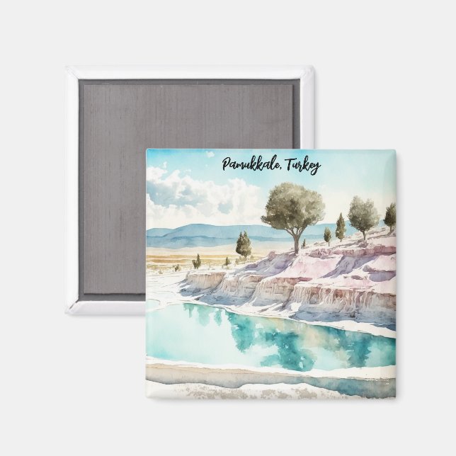 Pamukale Turkey Travel Mineral Thermal Magnet (Front/Back)