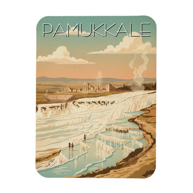 Pamukkale Turkey Travel Postcard Magnet (Vertikal)