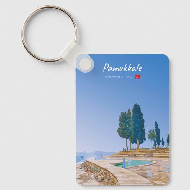 Pamukkale, Turkiet - Klassiska termiska pooler Nyckelring (Framsida)