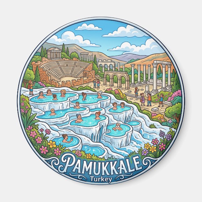 Pamukkale Turkiet Magnet (Framsidan)