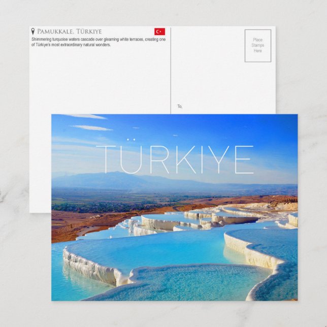 Pamukkale, Turkiet Resebrevkortsbild Vykort (Fram/baksida)