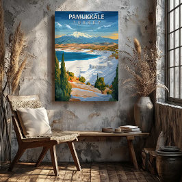 Pamukkale Turkiet Resemålning Affisch Canvas Väggk