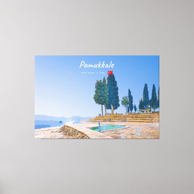 Pamukkale, Turkiet - Termiska pooler Canvastryck (Framsida)