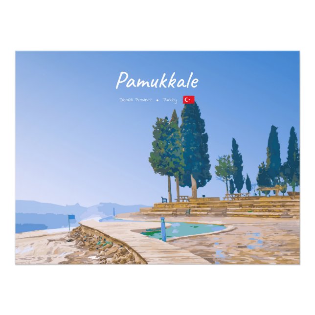 Pamukkale, Turkiet - Termiska pooler Fototryck (Framsidan)