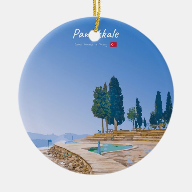 Pamukkale, Turkiet - Termiska pooler Julgransprydnad Keramik (Framsidan)