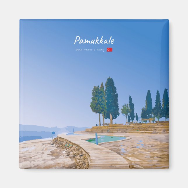Pamukkale, Turkiet - Termiska pooler Magnet (Framsidan)