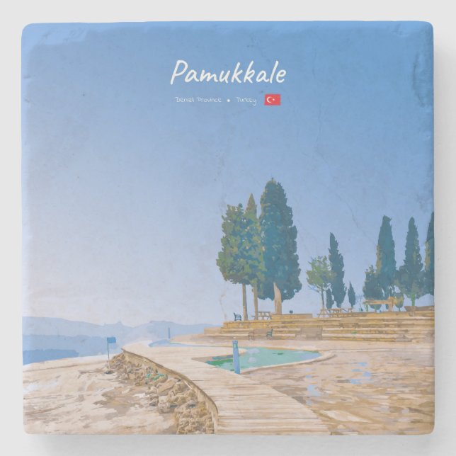 Pamukkale, Turkiet - Termiska pooler Stenunderlägg (Framsidan)