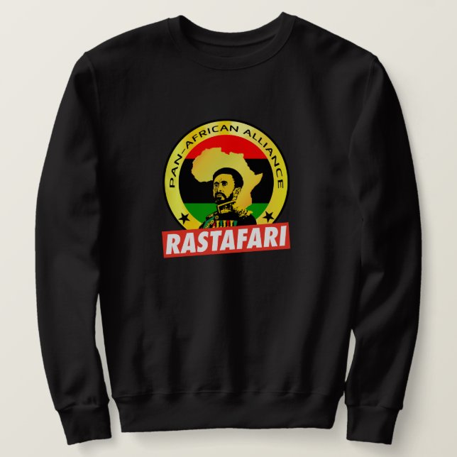 PAN-AFRICAN-ALLIANCE Africa Jah Rastafari Sweater  Lång Ärmad Tröja (Design framsida)