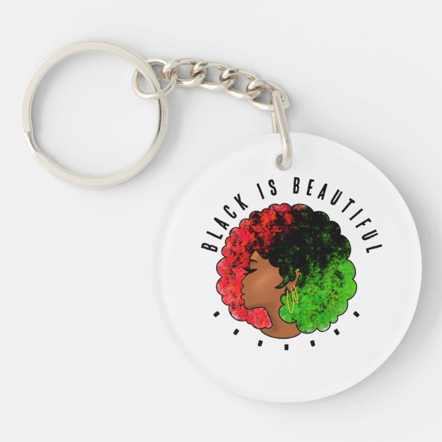 Pan African Black Girl Red grönt pride afro (Framsidan)
