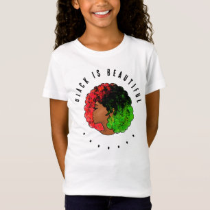 Pan African Black Girl Red grönt pride afro T Shirt