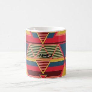 Pan African Colorful Triangle Mönster Personlig Kaffemugg