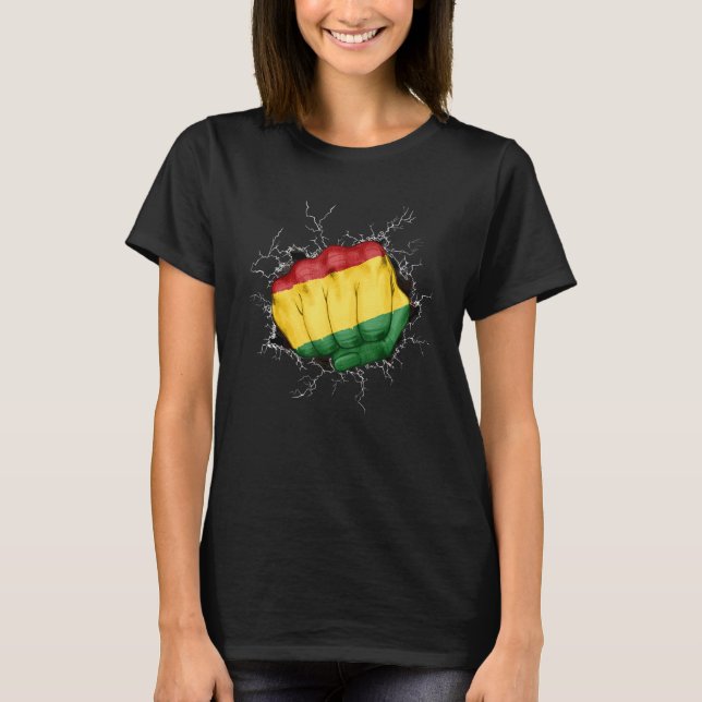 Pan African Fist UNIA Flag African Freedom Black L T Shirt (Framsida)