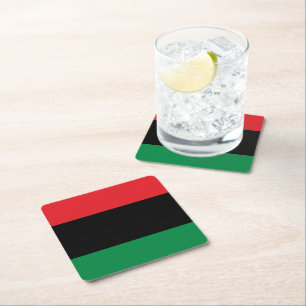 Pan African Flagga, Lycklig Kwanzaa Underlägg Papper Kvadrat