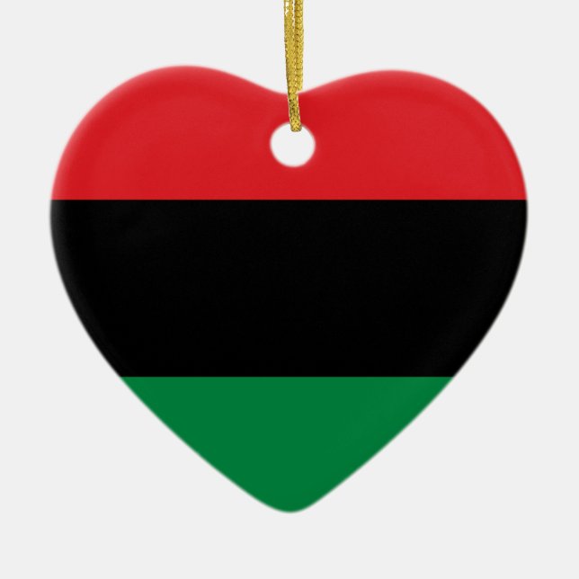 Pan African Flagga & Unia Flagga Symbol /Kwanzaa H Julgransprydnad Keramik (Framsidan)