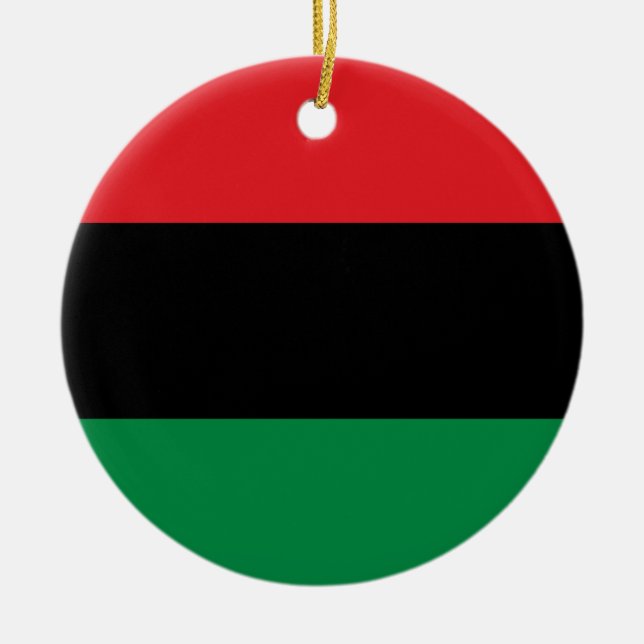 Pan African Flagga & Unia Flagga Symbol/Kwanzaa Julgransprydnad Keramik (Framsidan)