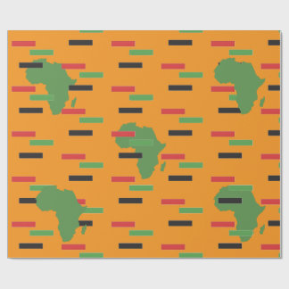 Pan African Red Black Grönt Afrika Karta Kwanzaa Presentpapper