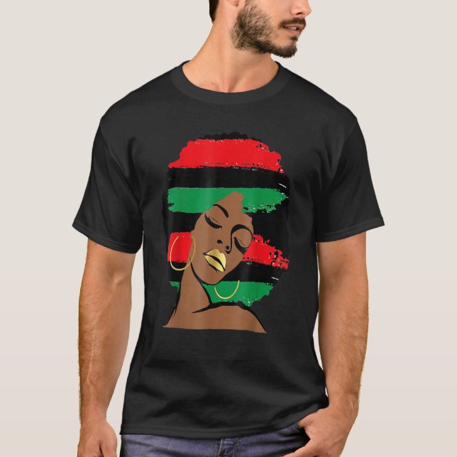 Pan African UNIA Flagga Black History Afro America T Shirt (Framsida)