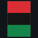 Pan African UNIA Flagga Flygblad<br><div class="desc">Den panafrikanska flagga - även känd som UNIA-flagga,  den afroamerikanska flagga,  Black Liberation flagga och flera andra namn - är en flagga i tre färg som består av tre lika stora vågräna (uppifrån och ned) rött,  svart och grönt.</div>