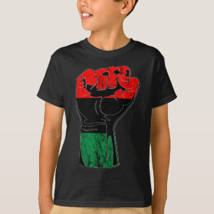 Pan African Unia Flagga Handfist Black History Jun T Shirt