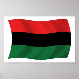 Pan African (UNIA) Flagga Poster Skriv ut