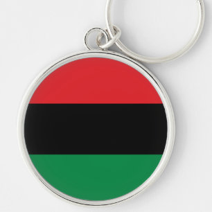 Pan African UNIA Flagga Rund Silverfärgad Nyckelring
