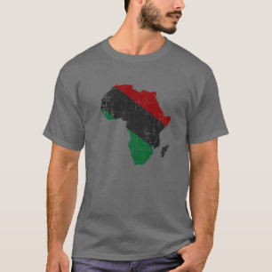 Pan African UNIA Karta Continent Black History His T Shirt