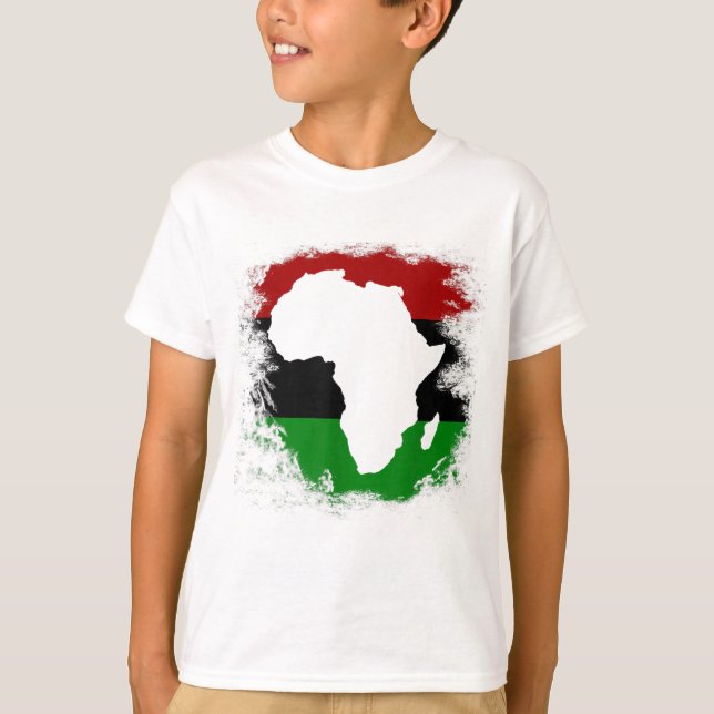 Pan Afrika Flagga African Continent Karta Pan-Afri T Shirt (Framsida)