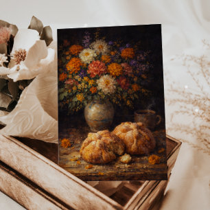 Pan de Muerto Blommor Stilleben Konst vykort