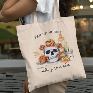 Pan de Muerto Kaffe och Minnen Día de Muertos Tygkasse