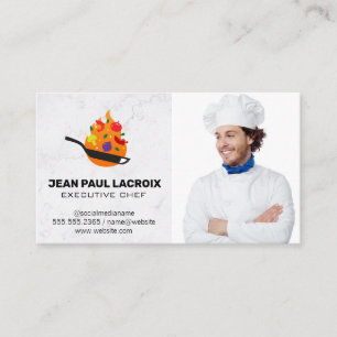 Pan Flipping Food Chef Visitkort