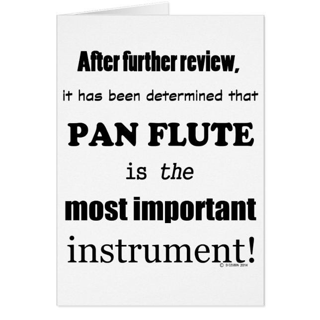 Pan Flute, det viktigaste instrumentet Hälsningskort (Framsidan)