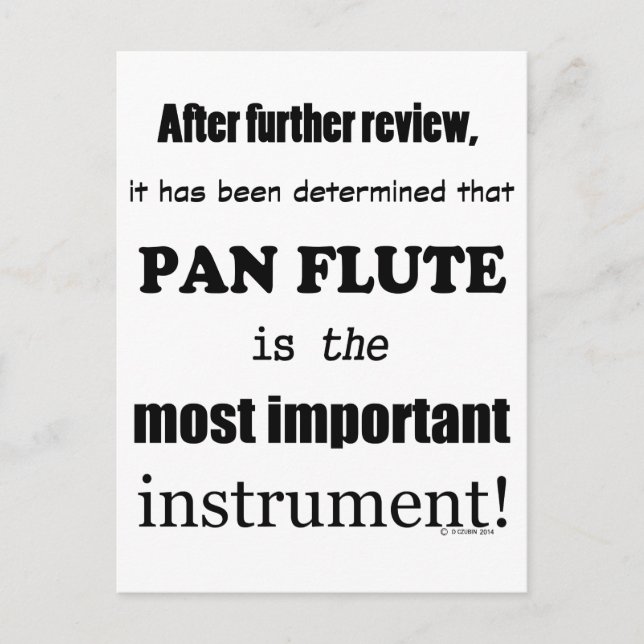 Pan Flute, det viktigaste instrumentet Vykort (Framsida)